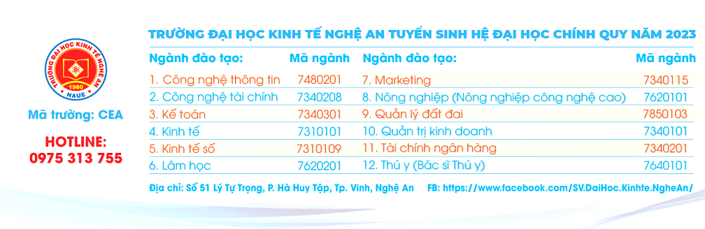 5 phương thức xét tuyển vào Trường Đại học Kinh tế Nghệ An năm 2023