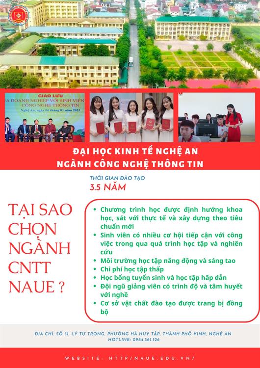 Lý do bạn nên học chuyên ngành Công nghệ Thông tin tại Đại học Kinh tế Nghệ An