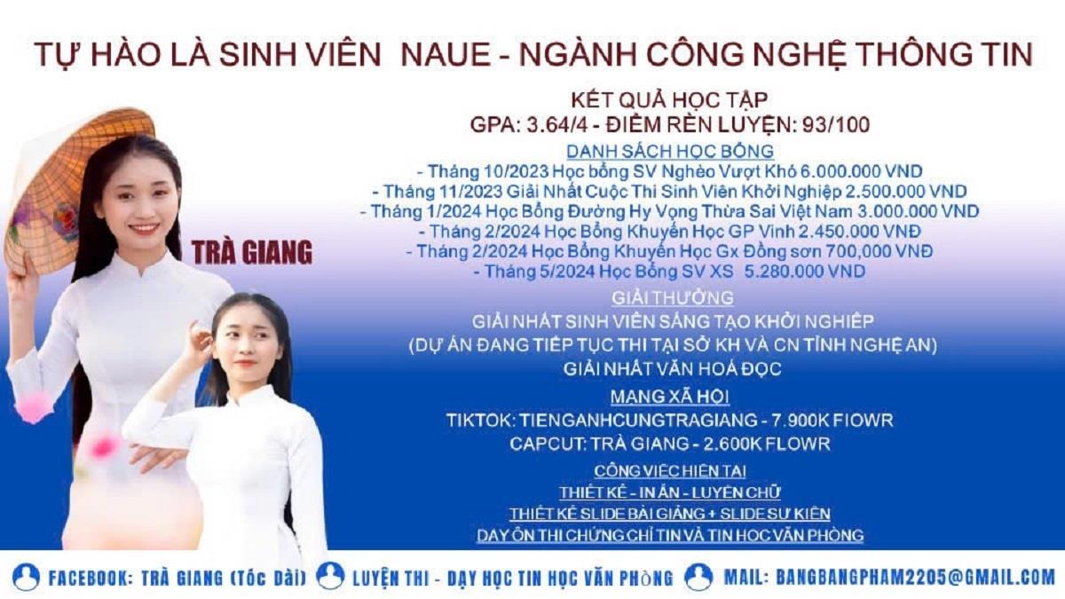 Chúc mừng dự án của nữ sinh viên Trường ĐH Kinh tế Nghệ An đã xuất sắc lọt vào chung kết cuộc thi Techfest Nghệ An open 2024!