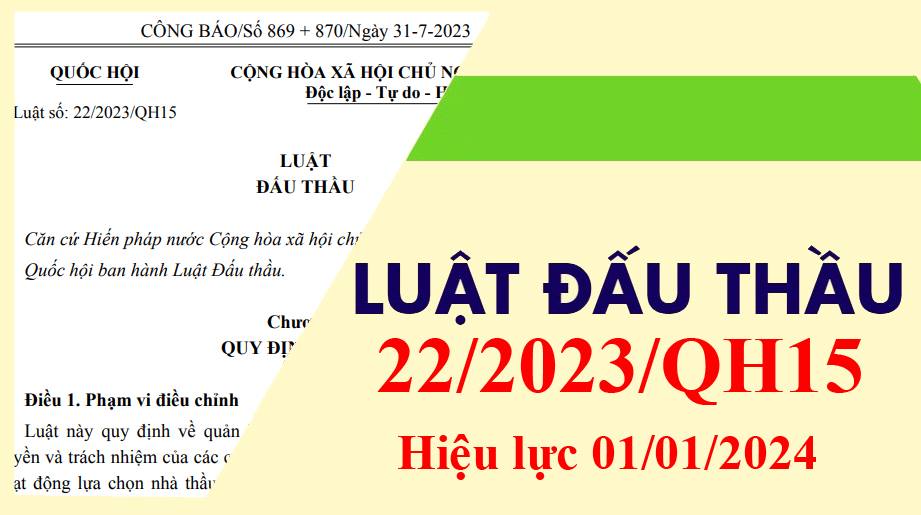 Luật Đầu thầu 2023 được thông qua tại kỳ họp thứ V, Quốc hội khóa XV ngày 23 tháng 6 năm 2023 và một số điểm mới