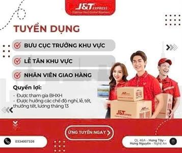 Chuyển phát nhanh J&T  Vinh tuyển dụng