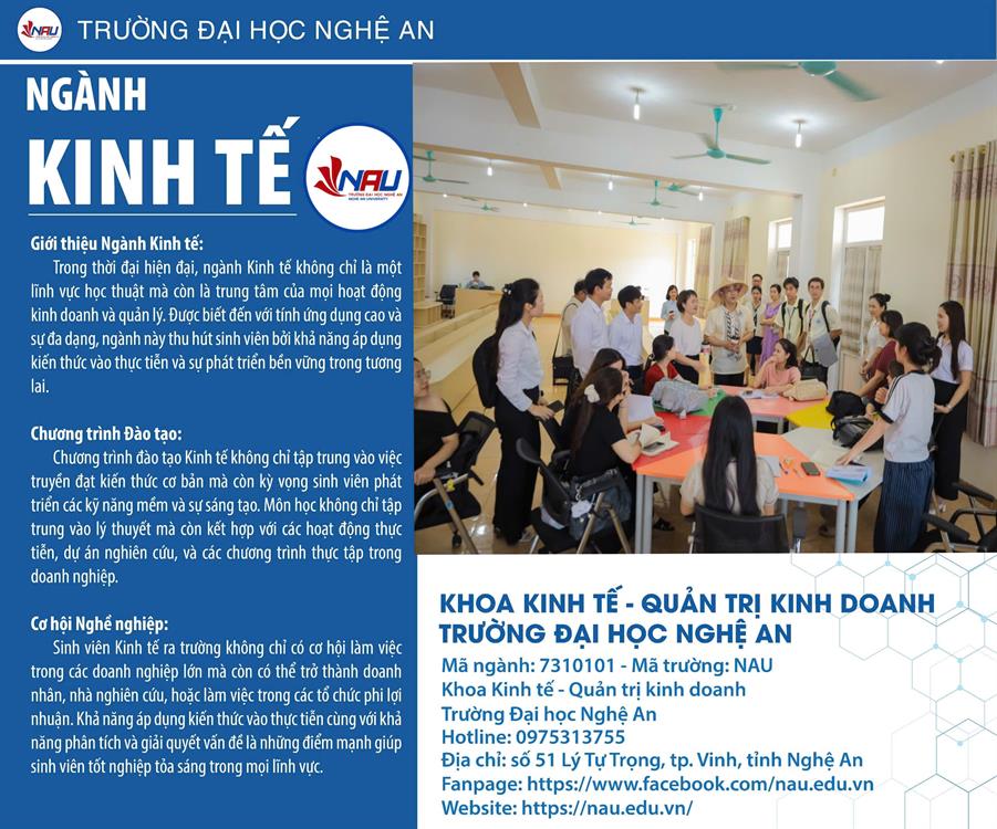 CHƯƠNG TRÌNH ĐÀO TẠO NGÀNH KINH TẾ NĂM 2025