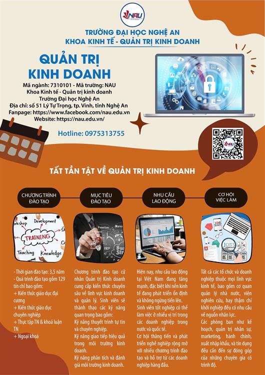 CHƯƠNG TRÌNH ĐÀO TẠO NGÀNH QUẢN TRỊ KINH DOANH NĂM 2025