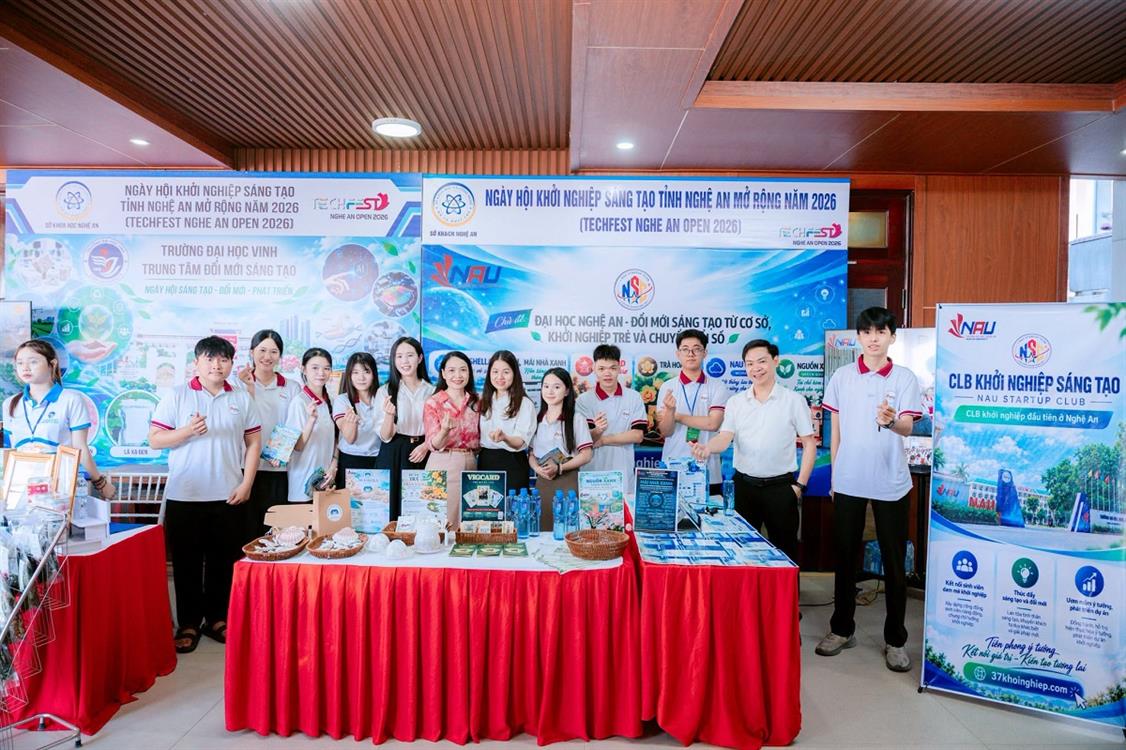 Trường Đại học Nghệ An lan tỏa tinh thần đổi mới sáng tạo tại Techfest Nghệ An Open 2026