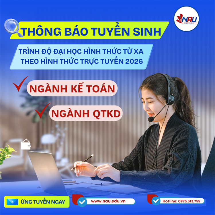 Thông báo tuyển sinh trình độ đại học hình thức từ xa (trực tuyến) năm 2026