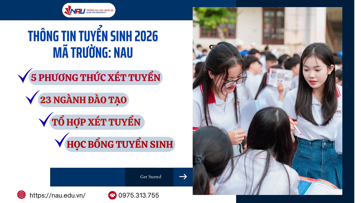 Trường Đại học Nghệ An công bố Thông tin tuyển sinh năm 2026 – Đa dạng ngành học, rộng mở cơ hội