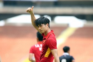 Công Phượng  - một trong 10 cầu thủ của U-22 VN được HLV Mai Đức Chung giữ lại trong chuyến thi đấu ở Campuchia tại vòng loại Asian Cup 2019. Ảnh: N.KHÔI