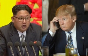 Tổng thống Mỹ Donald Trump (phải) và nhà lãnh đạo Triều Tiên Kim Jong-un (Ảnh: Getty)