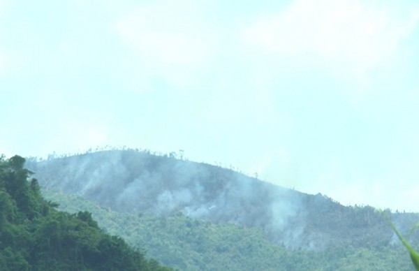 Cháy rừng sau nương rẫy tại địa bàn bản Xiêng Thù, xã Chiêu Lưu, huyện Kỳ Sơn.