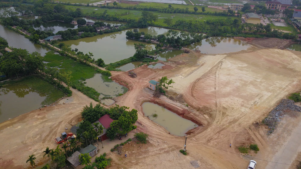 Dự án lấp đầm thùng tại xã Lý Nhân (huyện Vĩnh Tường) để đấu giá quyền sử dụng đất
